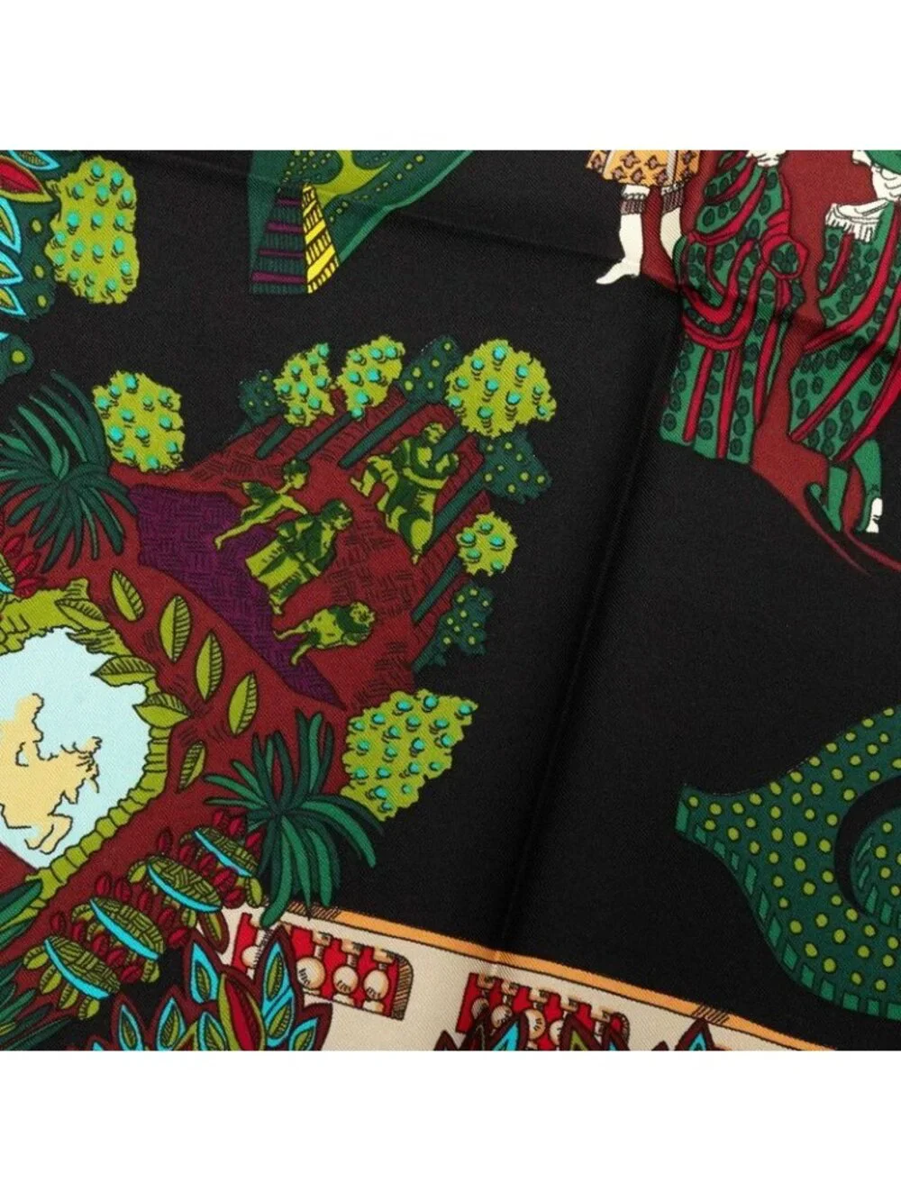 Hermes Carre 90 le Paradis du Roy Scarf Multicolor Silk